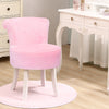 Fluffy Pink Women Makeup Side Chair Stool DressingTable Plush Vanity Piano Chair