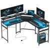 L Shaped Desk Corner Computer Desk with Monitor Stand, Black