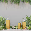 3X Gold Metal Plinth Cylinder Pedestal Wedding Cake Dessert Flower Display Stand