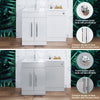 Bathroom Vanity Unit Sink Cabinet Grey Left Hand Basin Cupboards & Square Toilet
