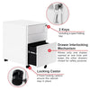 3 Drawers 5 Wheels File Cabinet Filing Pedestal Lockable Storage with Keys