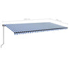 Manual Retractable Awning with LED 600x300 cm Blue and White