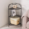 3/5 Tier Metal Wire Corner Shelf Bookcase Flower Rack Plant Pot Holder Stand