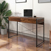Computer Desk Wooden PC Laptop Table Writing Workstation with 2 Drawers