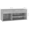 Shoe Bench Concrete Grey 80x30x45 cm Engineered WoodNew