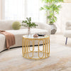 Costway 60cm Round Coffee Table 2-Tier Accent Table Modern Sofa Center Table