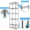 5 Tier Metal Storage Rack Shelving Wire Shelf Kitchen Office Unit Stand + Wheels