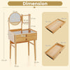 Vanity Desk with Mirror Makeup Table with 2 Drawers Open Storage Shelves