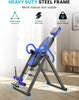 300LBS Foldable Gravity Inversion Table Neck Back Fitness Inverter Blue