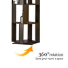 190cm Rotating Bookcase, Freestanding Bookshelf for Living Room, Corner Bookcase