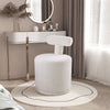 Teddy Fleece Stool with Backrest Bedroom Upholstered Vanity Dressing Table Chair