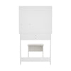 White LED Dressing Table Makeup Vanity with Mirror Drawers & Stool Modern