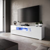 High Gloss White TV Stand Cabinet Unit Shelves Storage RGB LED Cupboard 180cm