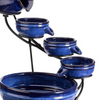Solar Blue Neptune Ceramic Trickle Cascade Outdoor Garden Water Fountain Feature