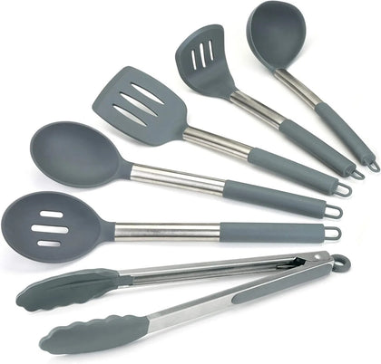 6Pcs Silicone Kitchen Utensils Cookware Set Nonstick Baking Cooking Spoon Tools