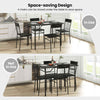 Rectangular Dining Furniture Set for 4 People Kitchen Table with 4 Chairs-Black