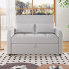 2 Seater Sofa Bed with Adjustable Backrest & Convertible Pull Out Bed Light Grey