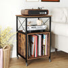 Mid-Century Side Table Record Player Stand Turntable Stand-Brown