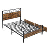 4ft6 Double Size Metal Bed Frame with Headboard and Footboard/2 Storage Drawers
