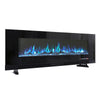 50 60 72"Electric Standing LED Fireplace TouchScreen Wall Inset Black/Grey Glass