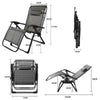 Beach Chair Reclining Garden Patio Sun Lounger Fold Away With Tray Black