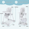Adjustable Toddlers High Dining Chair Foldable Baby Highchair w/Double Trays
