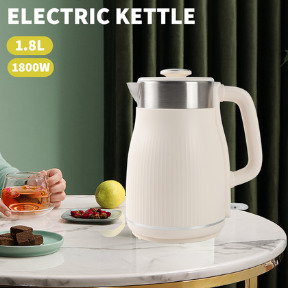 1800W 1.8L Electric Kettle Double Wall Stainless Steel Tea Hot Water Kettle UK