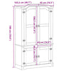 Glass Display Cabinet 103.5x42x180 Solid Wood Pine M2F0