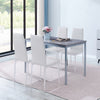 Rectangular Grey Marble MDF Top Dining Table Metal Frame Dining Room Kitchen