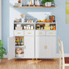 Kitchen Storage Cabinet 2 Door Buffet Sideboard with 2 Drawers White