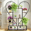 2PCS Multiple Metal Heart Shape Plant Stand Ladder Plant Holder Display Shelf