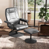 360°Swivel Recliner Upholstered Faux Leather Armchair-Grey
