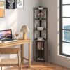6-Tier Industrial Corner Shelf Wooden Corner Bookshelf 180cm Tall Storage Shelf