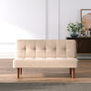 Upholstered Beige Fabric Folding Sofa Bed 2 Seater Couch Recliner Chair Loveseat