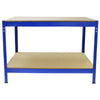 Q-Rax Garage Heavy Duty Steel Shed / Metal DIY Workbench Workshop Table Blue