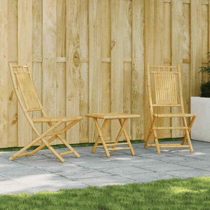 3 Piece Bistro Set Bamboo R9H5