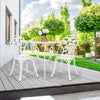 3Pcs Garden Furniture Set Antique Cast Aluminum Rose Design Bistro Table Chairs