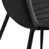 Set of 2 Velvet Black Dining Chair Metal legs Dining room Home Cafe Furniture