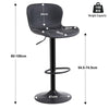 Ralex-chair Bar Stool, Barstools Height Adjustable Made of PU Leather, Black