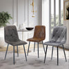 6X Dining Chairs Set Faux Suede Leather Padded Seat Metal Legs Kitchen Office