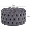 Square/Round Velvet Tufted Button Stool Ottoman Pouffe Footrest Cube Table BP9