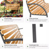 Wooden Garden Bench Seat Steel Wood Balcony Outdoor Weatherproof Furniture New