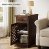 Farmhouse End Table, Narrow Small Side Table with Storage Drawer for Living Room