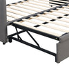 Daybed Linen Upholstered Bed 3ft Single Bed Frame with Trundle Bed Guest Bed