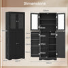 Kitchen Pantry Storage Cabinet 161cm Tall Freestanding Cupboard w/Glass Doors