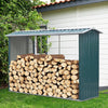 Garden Log Storage Shed GalvanisedSteel Outdoor Firewood Store Rack Fire Shelter