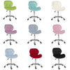 Computer Desk Chair Office Cushioned Chair Chrome Legs Swivel Fabric/PU/Velvet