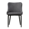 Pair Grey Faux Leather PU Dining Chairs Dining Room Chair Retro Modern Kitchen