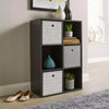 Storage Cube 6 Shelf Bookcase Wooden Display Unit Organiser Black Furniture