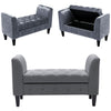 Velvet Fabric Storage Ottoman Bench Toy Bedding Organized Box Window Seat Chair